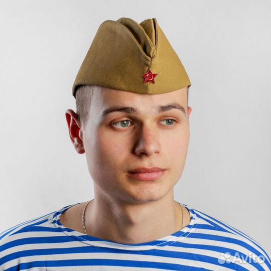 Пилотка гост, хлопок 100, р. 52 + термонаклейка (а