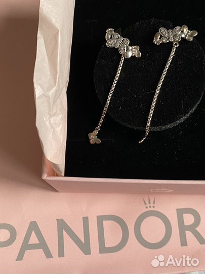 Pandora серьги кольца