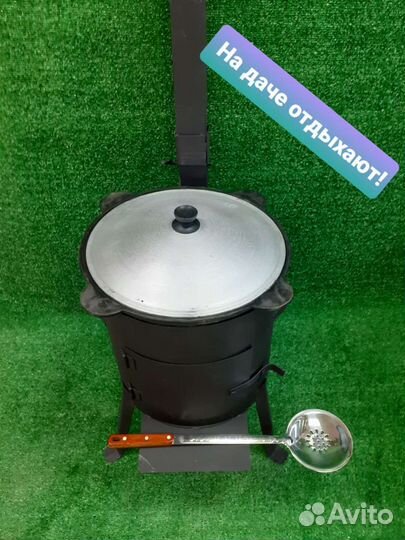 Комплект казан чугунный 22л плюс печь с трубой