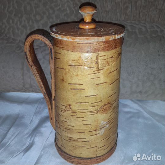 Кувшин береста, газетница шкафчик дерево СССР от