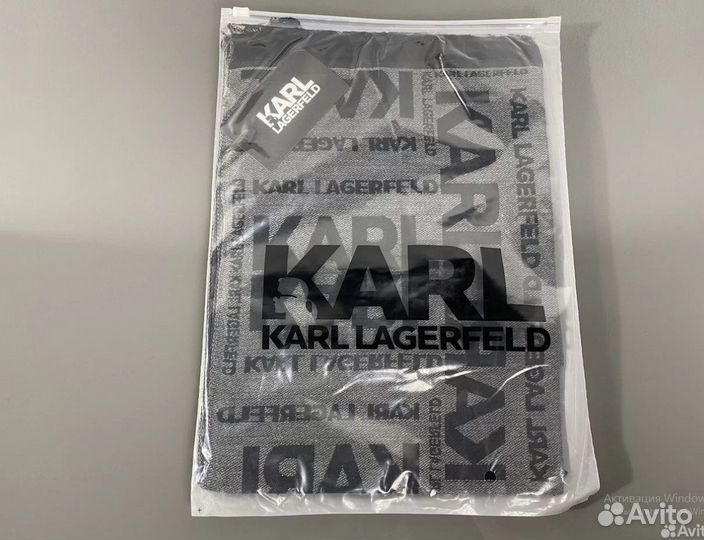 Шарф Karl Lagerfeld черный шерсть/шёлк