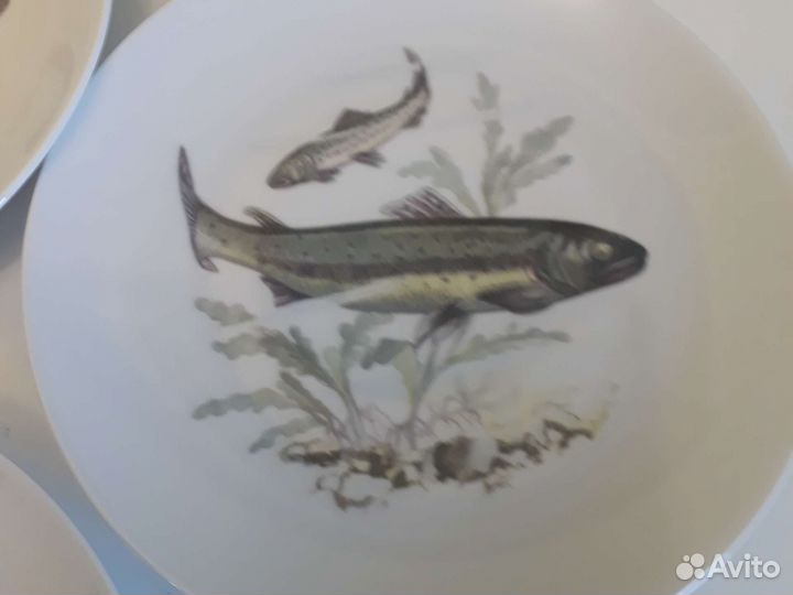 Набор тарелок Рыбы,гдр,Kahla