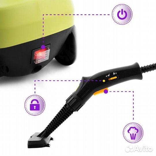 Пароочиститель Kitfort кт-951, 1250 Вт, 0.75 л, на