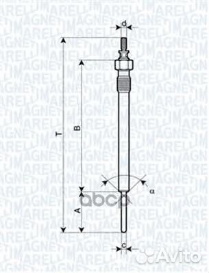 Свеча накаливания 062900066304 magneti marelli