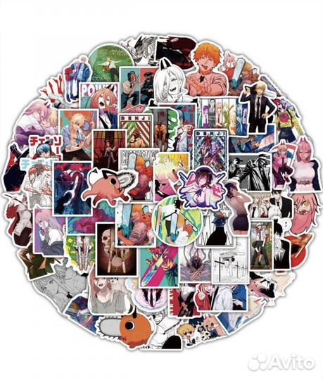 Набор наклеек «Человек бензопила» (100 шт)