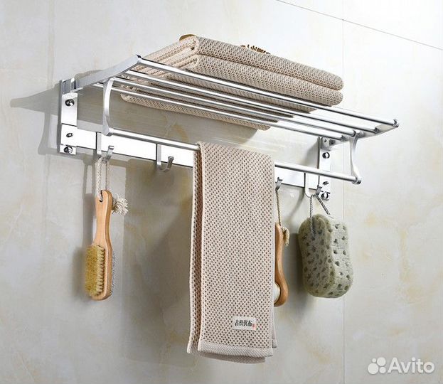 Полка для полотенец откидная 40 см(алюминий)