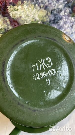 Эмалированная зеленая посуда бидон ковшик кружка