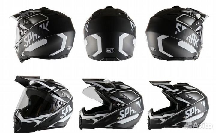 Эндуро шлем кроссовый NM SP (мотошлем) Spark