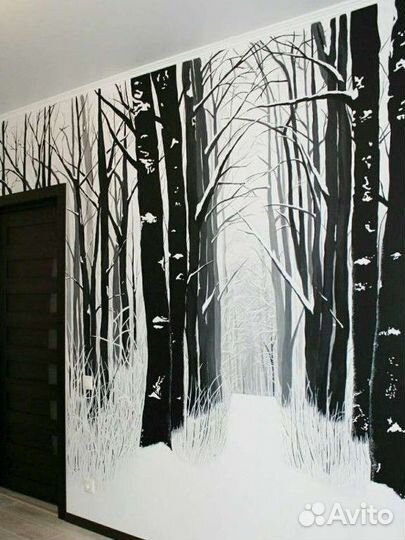 Роспись стен, картины на заказ, меловые доски