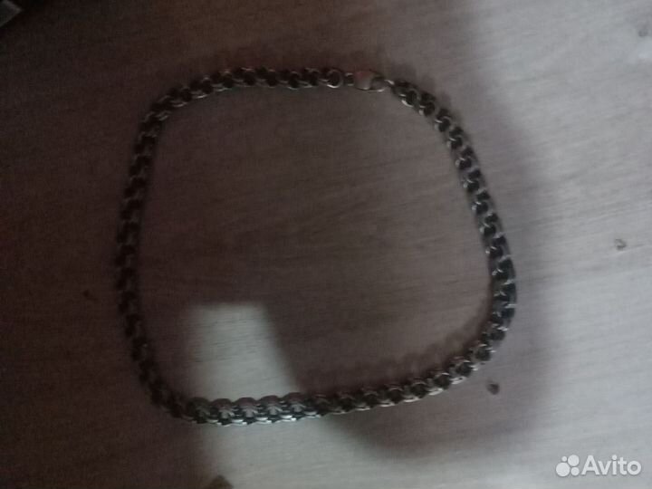 Мужская серебряная цепь бисмарк