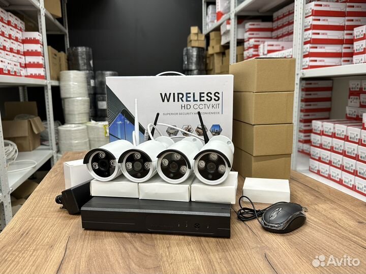 Беспроводное видеонаблюдение 4 камеры