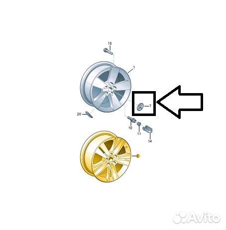 Колпачок колеса Skoda Kodiaq NS7 dfga (dbgc) 2021