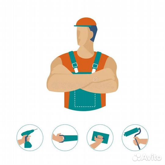 Прораб с бригадой строительство домов