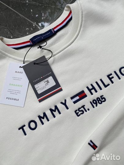 Tommy hilfiger свитшот мужской белый Турция