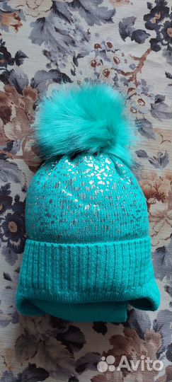 Шапка с шарфом для девочки