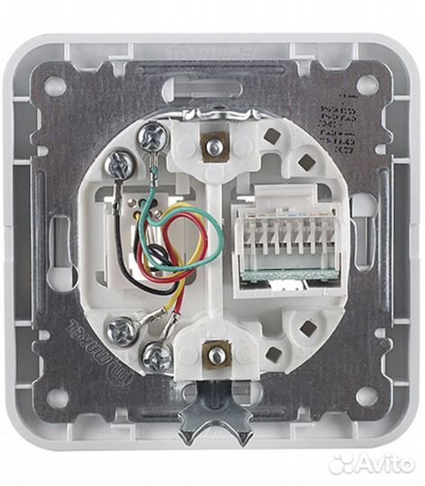 Розетка телефонная/компьютерная с рамкой Mimoza 12