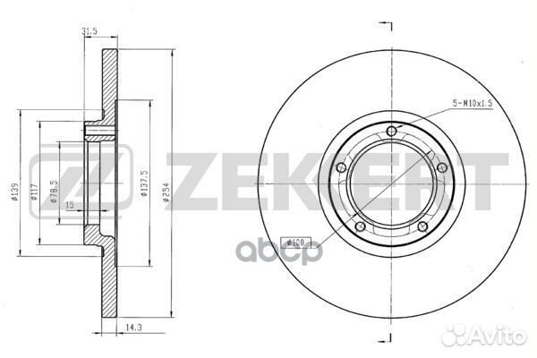 Диск торм. перед. Ford Transit II III 77- bs-5