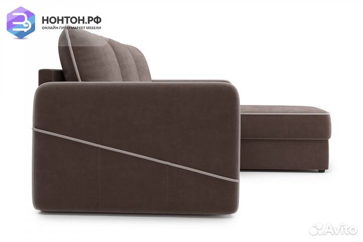 Диван угловой дельфин Энерджи коричневый