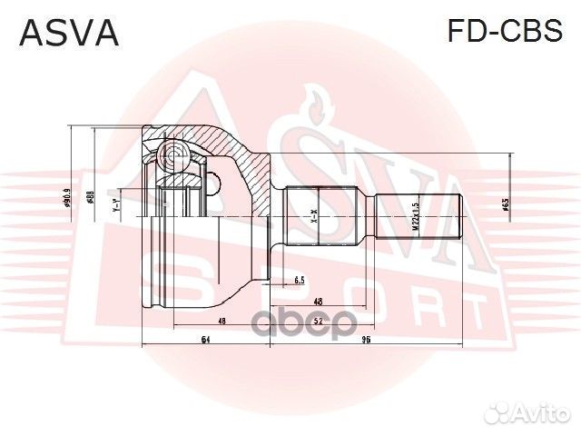 ШРУС наружный ford kuga 27x26x63 fdcbs asva