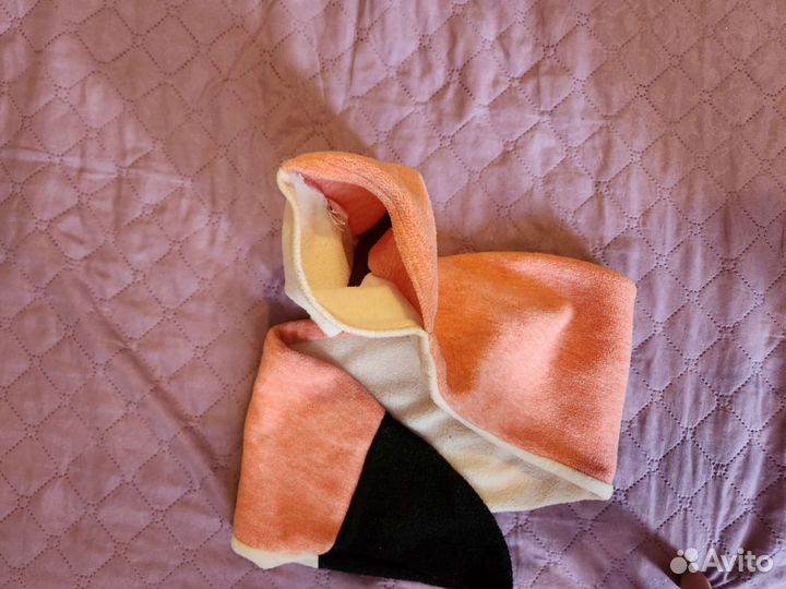 Комплект шапка, шарф лисичка. Размер 50-55