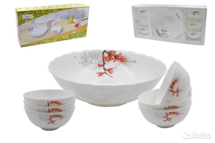 Набор салатников 7 предметов сказка Стеклокерамика
