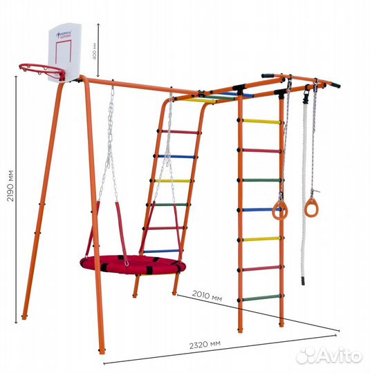 Уличный комплекс с качелями-гнездом Street 1