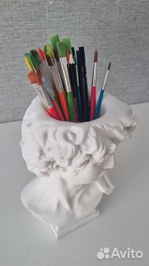 Бюст / кашпо / органайзер / гипсовая голова Давид