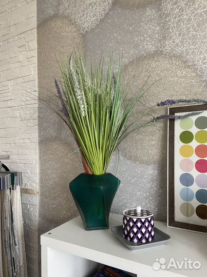 Ваза стекло зеленая