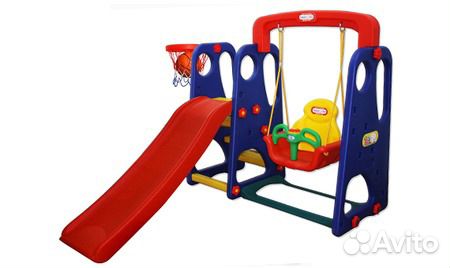 Игровой комплекс - качеля, горка, кольцо