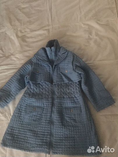 Детское пальто цвет голубой на 3-4 года весна осен
