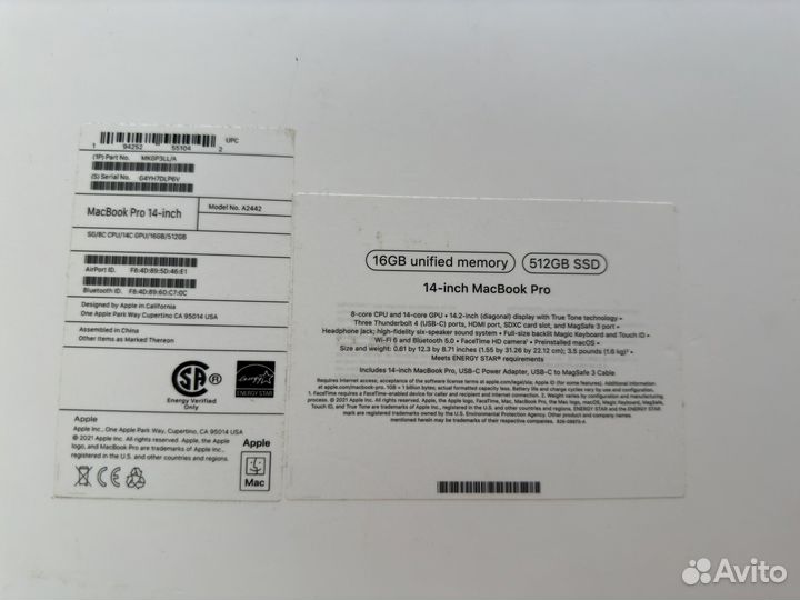 Macbook pro 14 m1 pro 16 512
