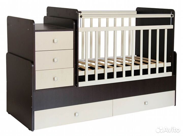 Детская кроватка с маятником трансформер 7 в 1