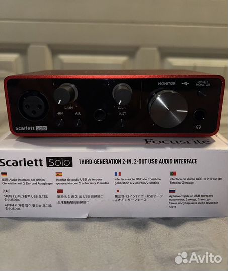 Звуковая карта focusrite scarlett solo 3rd gen
