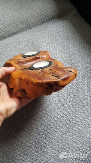 Подсвечник из деревянного капа