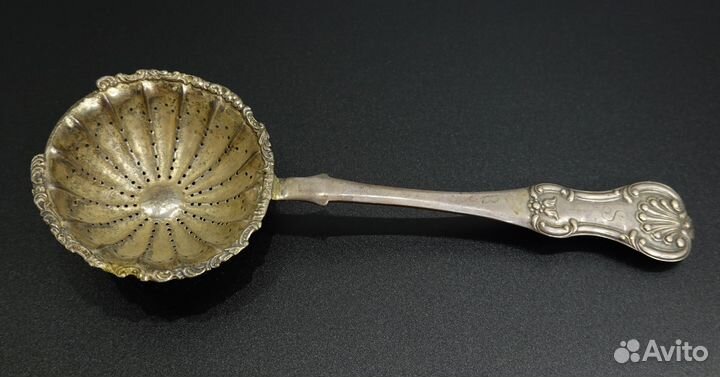 Ситечко компотная ложка серебро 84 пробы 19 век