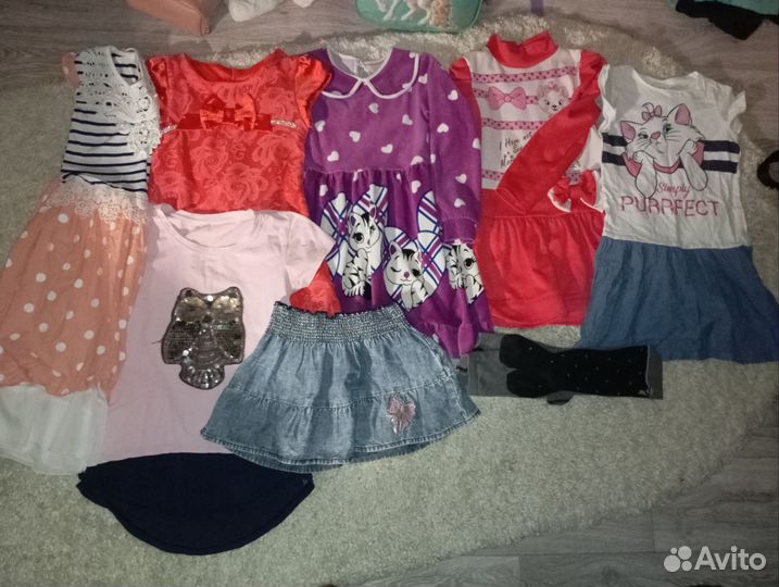 Вещи пакетом на девочку примерно 6-8 лет