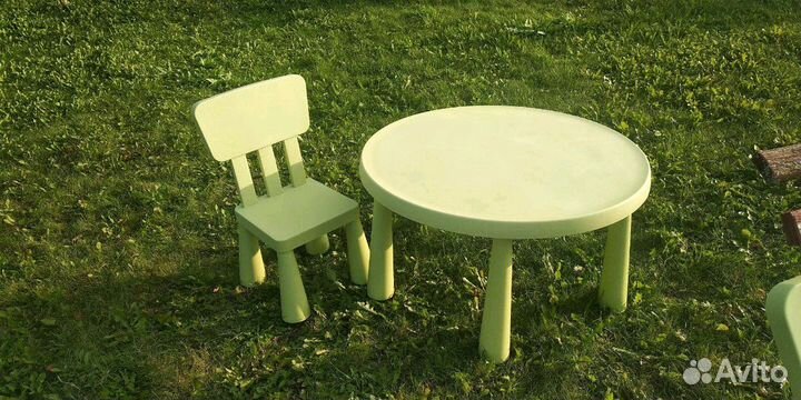 Стол и 1 стульчик икеа маммут