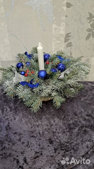Новогодние композиции из голубой ели
