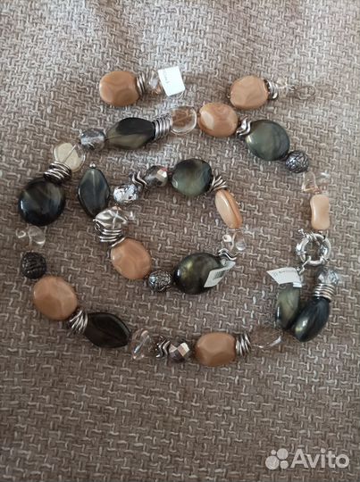 Комплект бижутерии: браслет, колье, серьги, новый