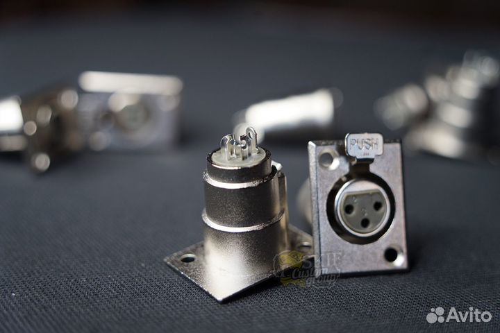 Разъем XLR, панельный, гнездо, 3 контакта