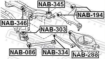 Сайлентблок задней балки nissan fuga -09 nab346