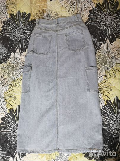 Джинсовая юбка миди 40 42