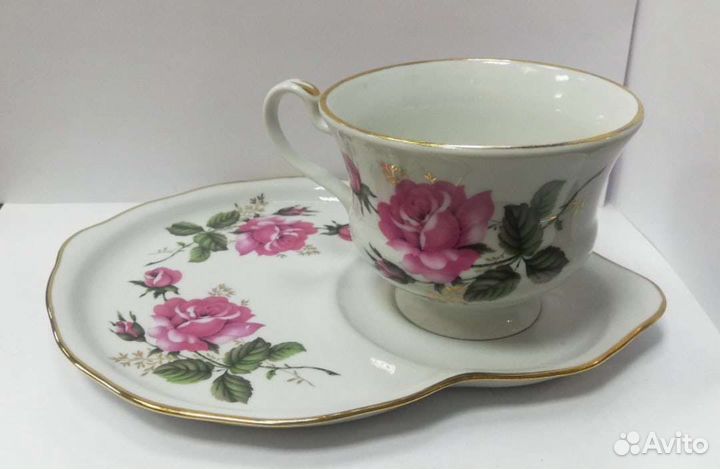 Чайная пара Дулево, роза
