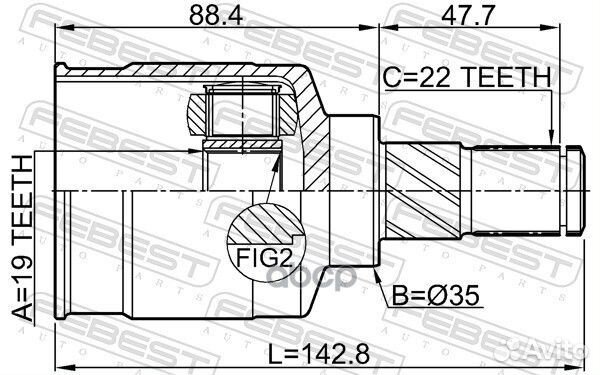 Шрус внутренний 0711-RG413LH Febest