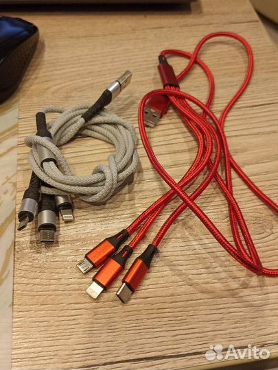 Кабели 3 в 1 USB-C Micro usb apple