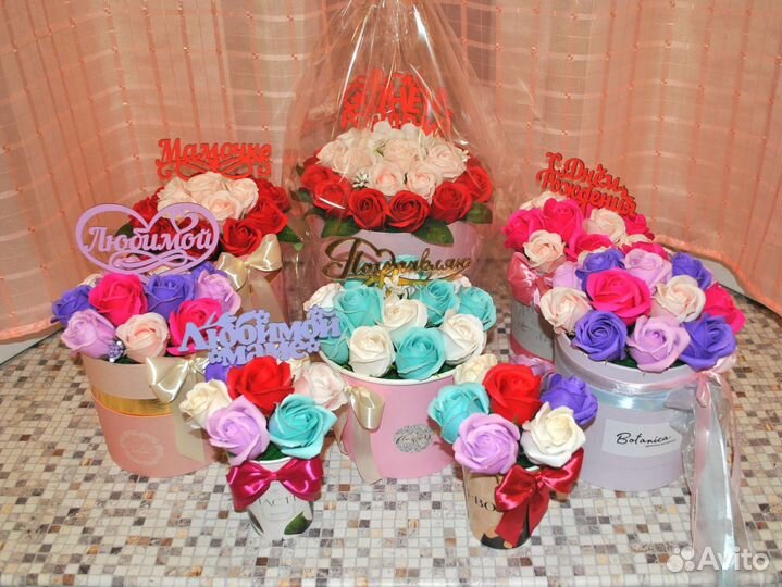 Букеты из мыльных роз