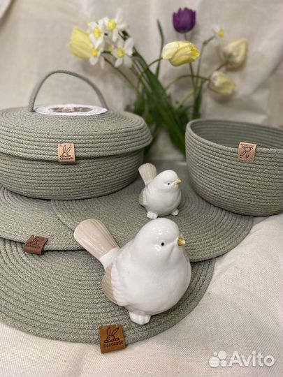 Корзины, салфетки из хлопкого жгута