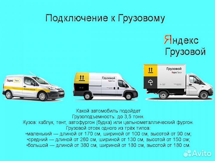 Водитель Яндекс.Грузовой на своем авто регистрация