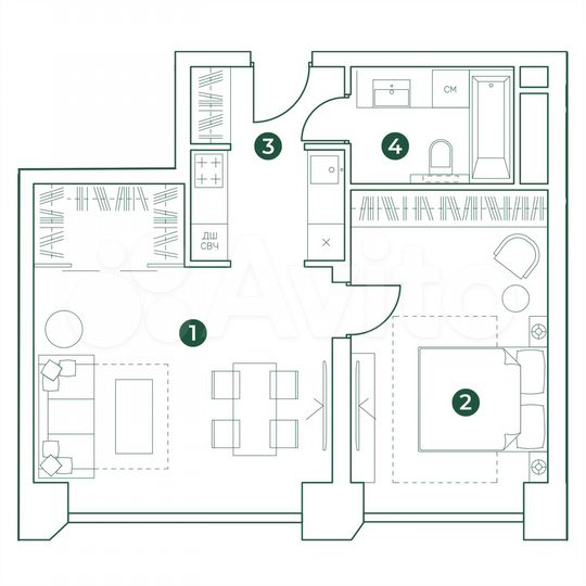 2-к. квартира, 51,7 м², 15/31 эт.