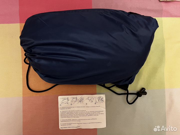 Надувной диван lazy bag 180х70 см синий. Новый